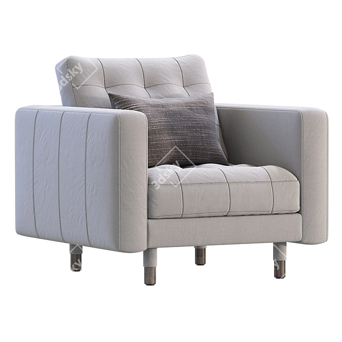 Stylish MORABO Armchair in Gray 3D model image 2