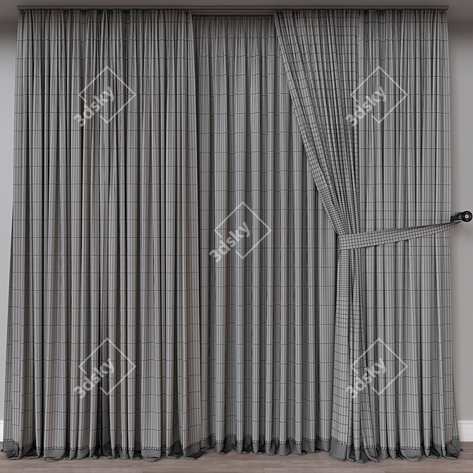 Versatile 3D Curtain Model 3D model image 4