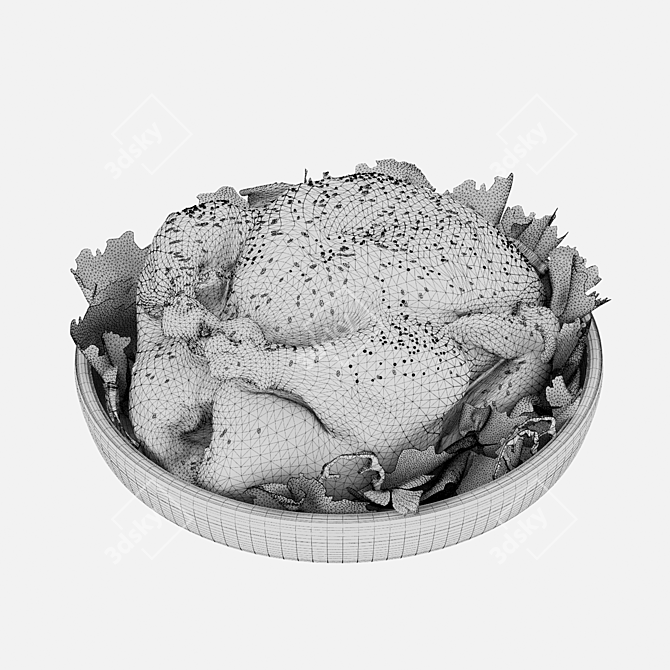 Savory Chicken Bowl Salad 3D model image 4