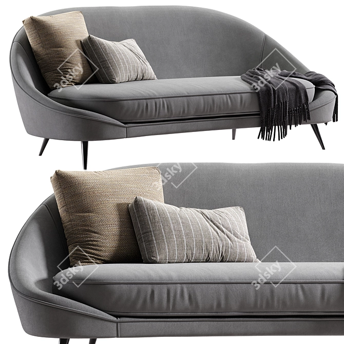 Modern Curved Sofa Vibieffe 650 3D model image 1