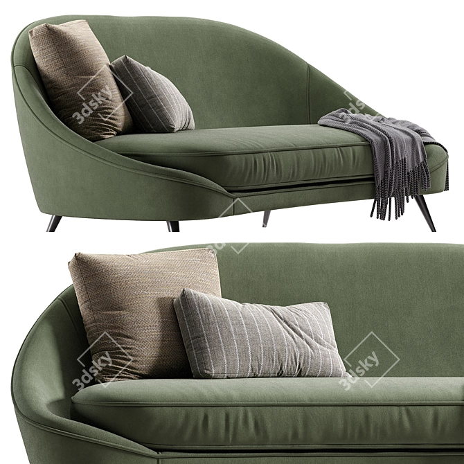 Modern Curved Sofa Vibieffe 650 3D model image 5