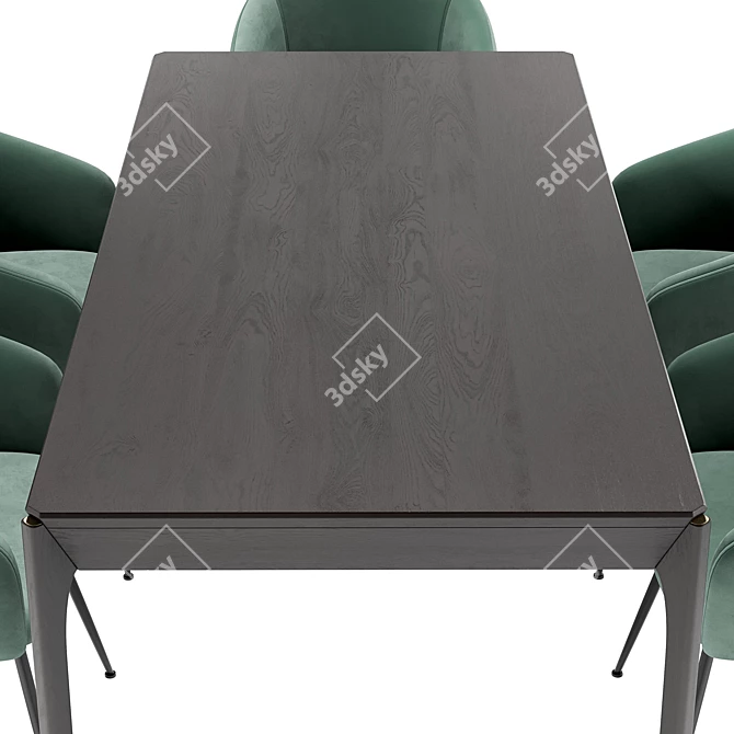 Modern Dining Set: Courchevel Chair and Aska Table 3D model image 2
