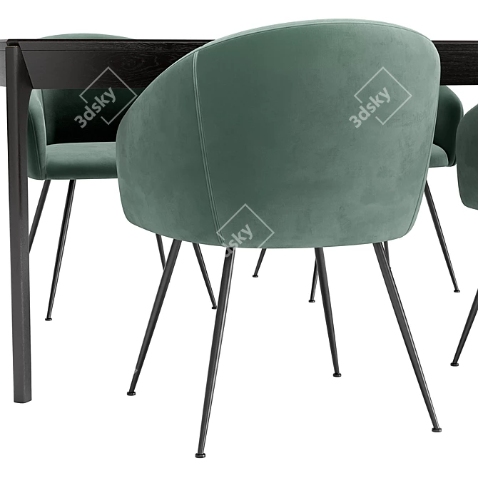 Modern Dining Set: Courchevel Chair and Aska Table 3D model image 4