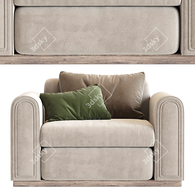 Elegant Ludovica Mascheroni Armchair 3D model image 4