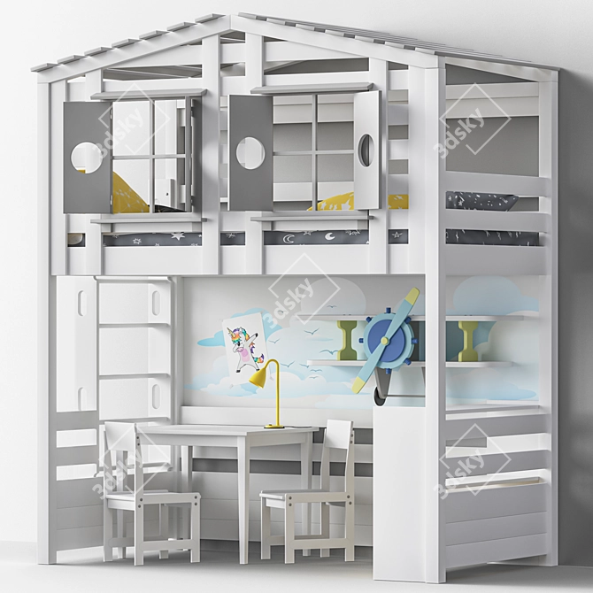 Bilbao Children's Loft Bed 3D model image 7