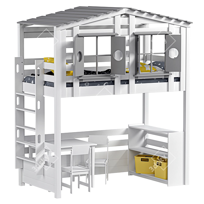 Bilbao Children's Loft Bed 3D model image 11