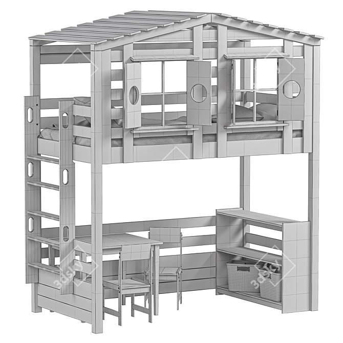 Bilbao Children's Loft Bed 3D model image 12