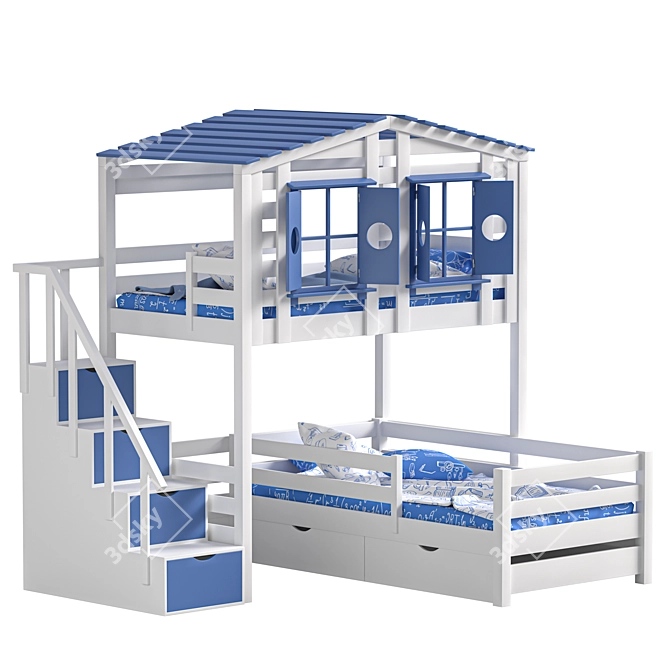 Bilbao Children's Loft Bed 3D model image 15