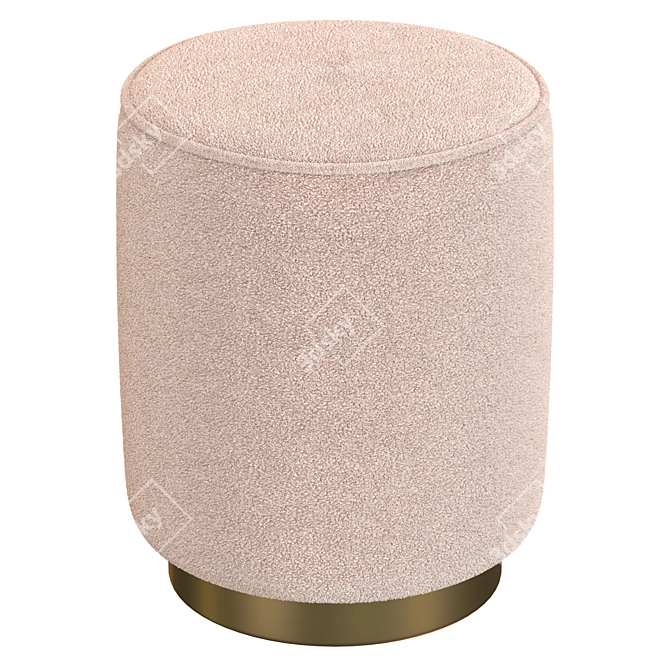 Evie Gold Boucle Pouf 3D model image 2