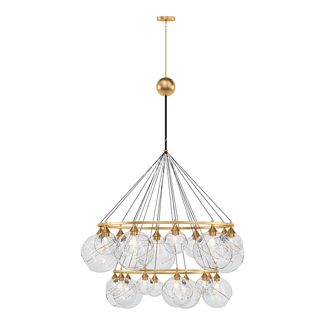 Elegant Skye Ring Chandelier 3D model image 1