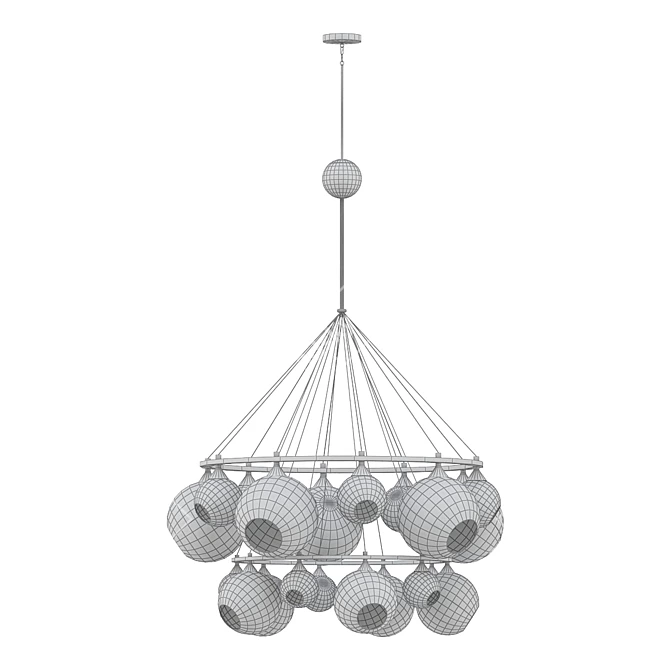 Elegant Skye Ring Chandelier 3D model image 2