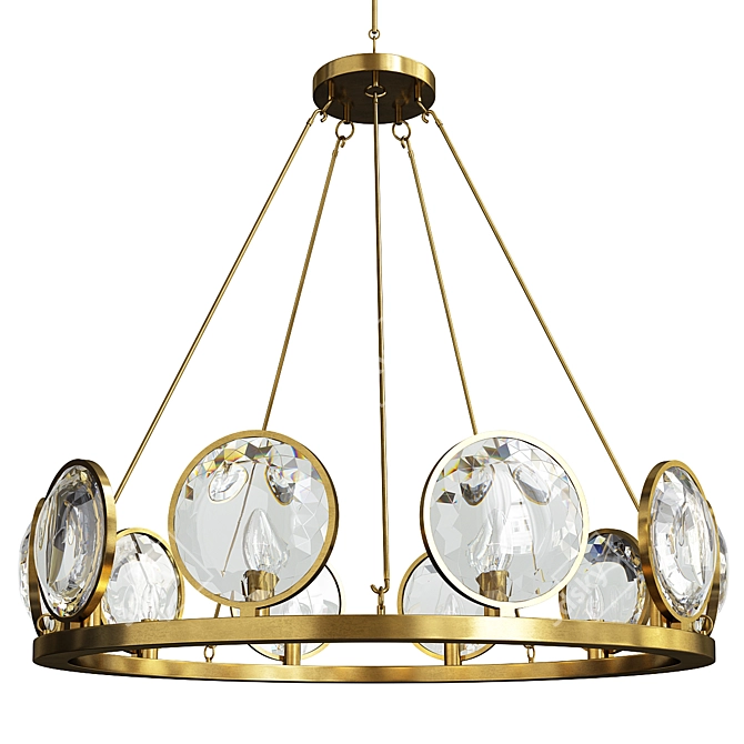 Elegant Currey and Co Chandelier 3D model image 1