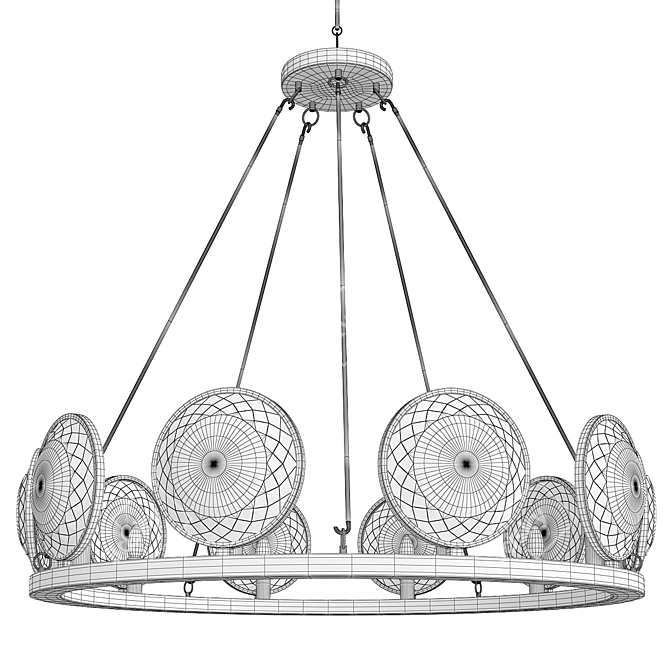 Elegant Currey and Co Chandelier 3D model image 2