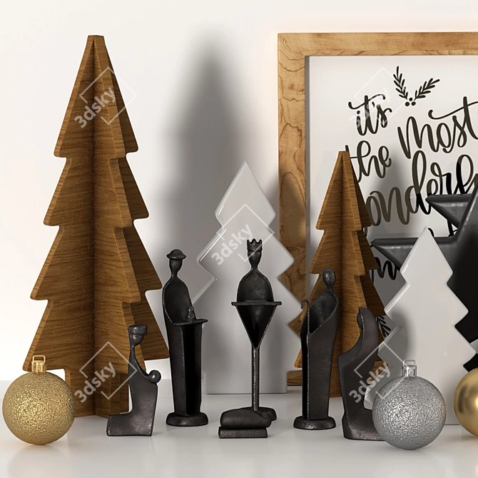 Festive Holiday Home Decor Kit 3D model image 2