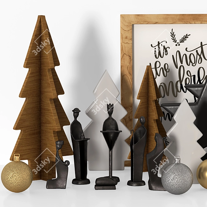 Festive Holiday Home Decor Kit 3D model image 11