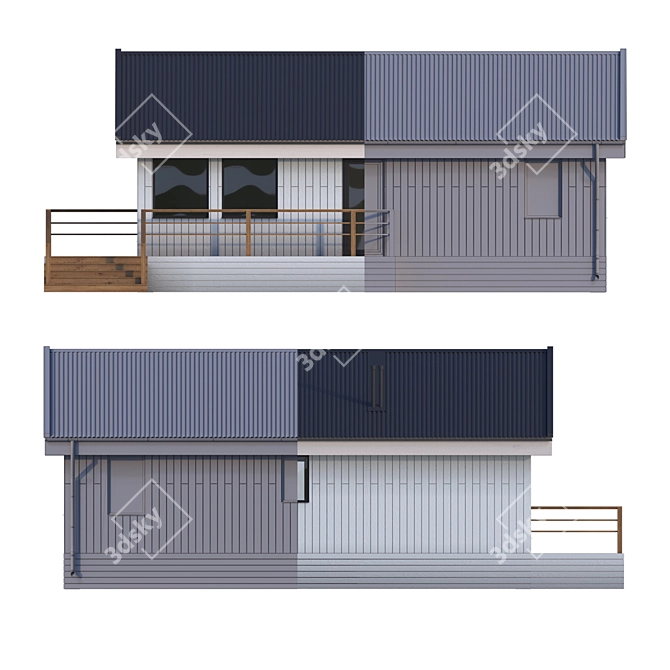 Rustic Barn House Model 3D model image 3