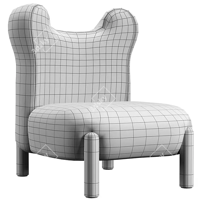 Cozy Sherpa Bear Kids Chair 3D model image 3