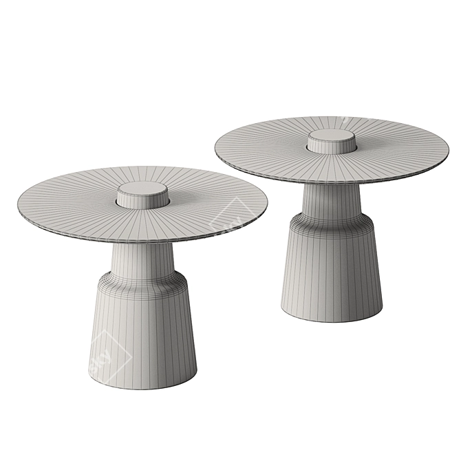 Artilleriet Mill Stone Wood Table 3D model image 3