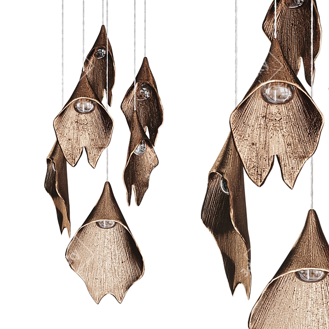 GINKGO BRONZE Pendant Light 3D model image 1