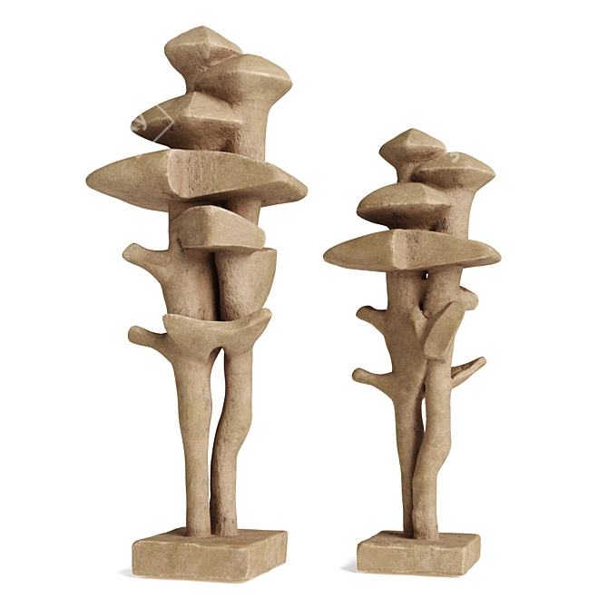 Geometric Tree Metal Sculpture 3D model image 1