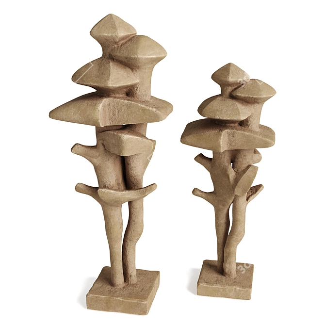 Geometric Tree Metal Sculpture 3D model image 3