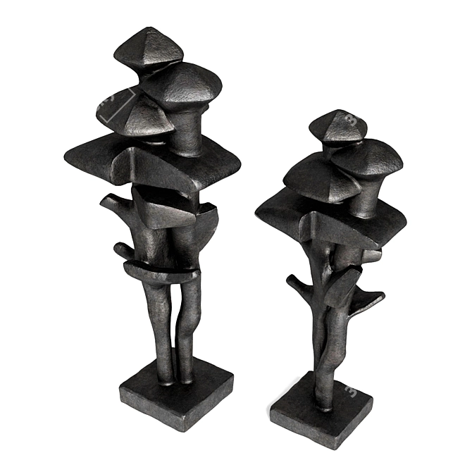 Geometric Tree Metal Sculpture 3D model image 4