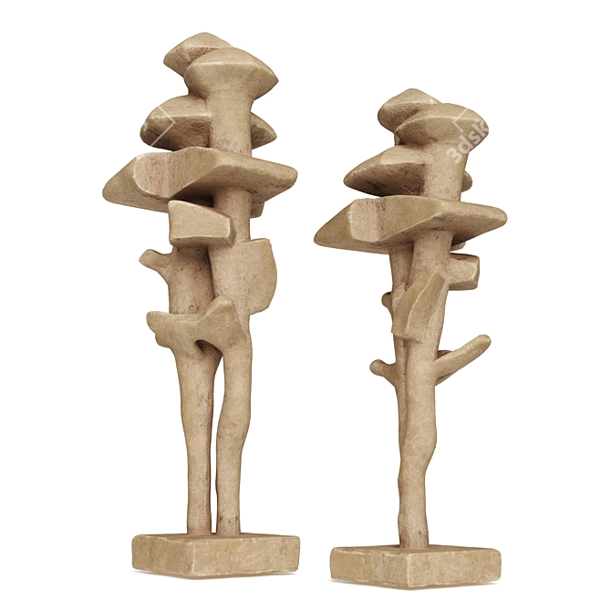 Geometric Tree Metal Sculpture 3D model image 5