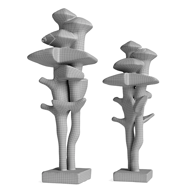 Geometric Tree Metal Sculpture 3D model image 6