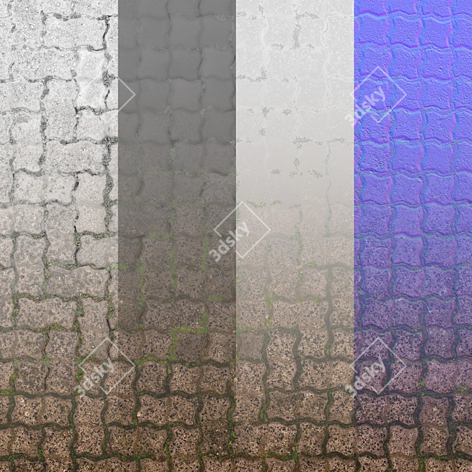  Seamless Pavement Texture Set 3D model image 2