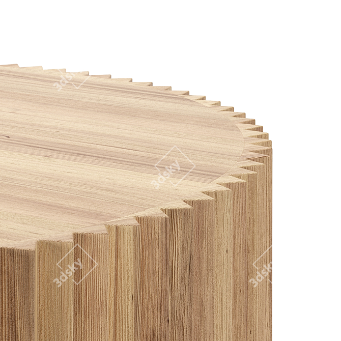 Artisanal Reclaimed Pine Coffee Table 3D model image 4