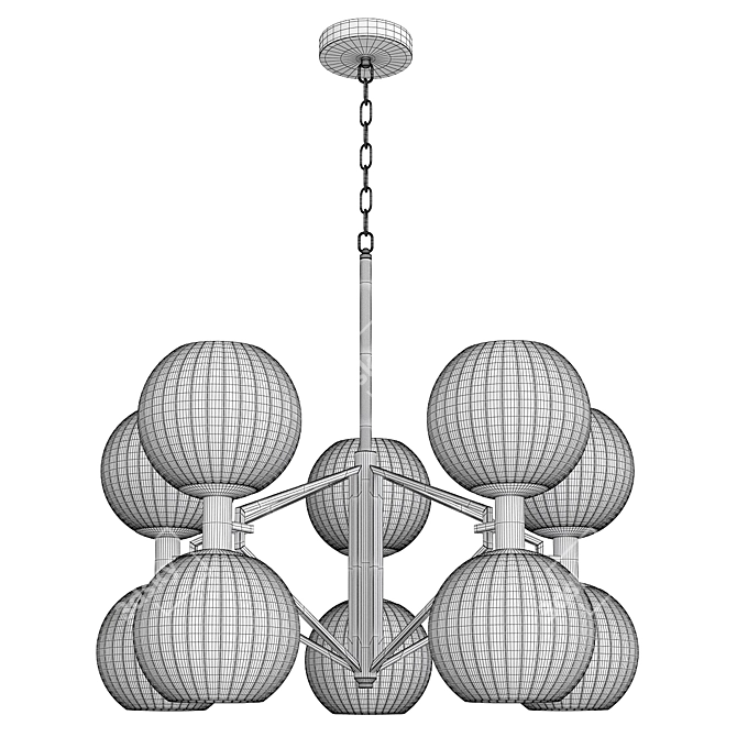 Stylish Cyan Helios Chandelier, 3Ds Max 3D model image 4