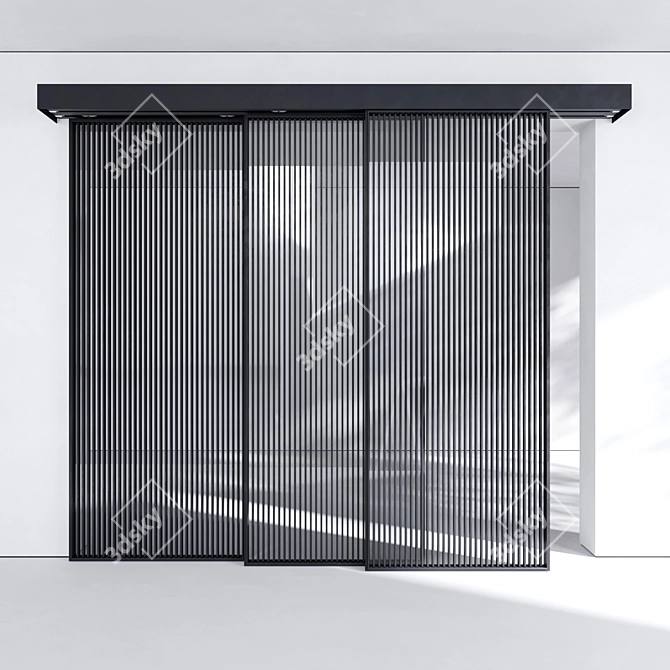 Modern Aluminum Door Panel Set 3D model image 1