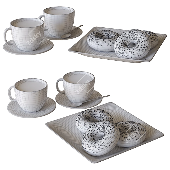 Festive Christmas Donuts Set 3D model image 3