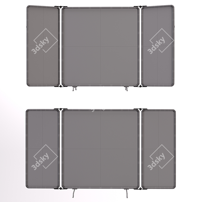 Industrial Style Triptych Mirror 3D model image 4