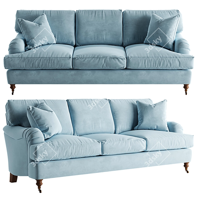  Stylish 3-Seater Sofa Model 3D model image 1