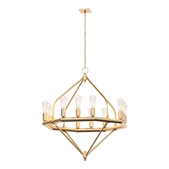 Elegant Burnished Brass Pendant Lighting 3D model image 1