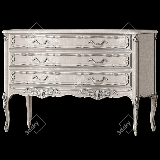 Provencal Nightstand & Dresser Set 3D model image 2