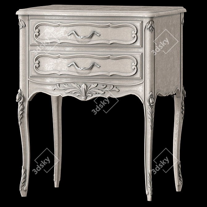 Provencal Nightstand & Dresser Set 3D model image 3
