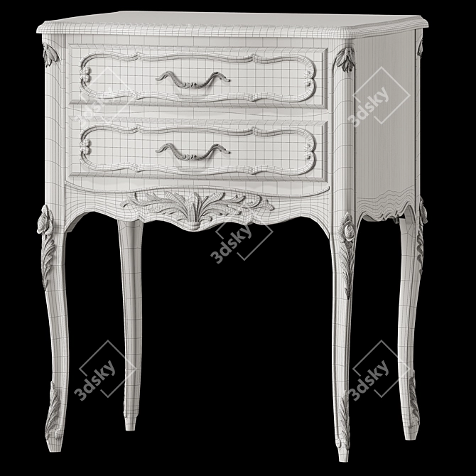 Provencal Nightstand & Dresser Set 3D model image 5