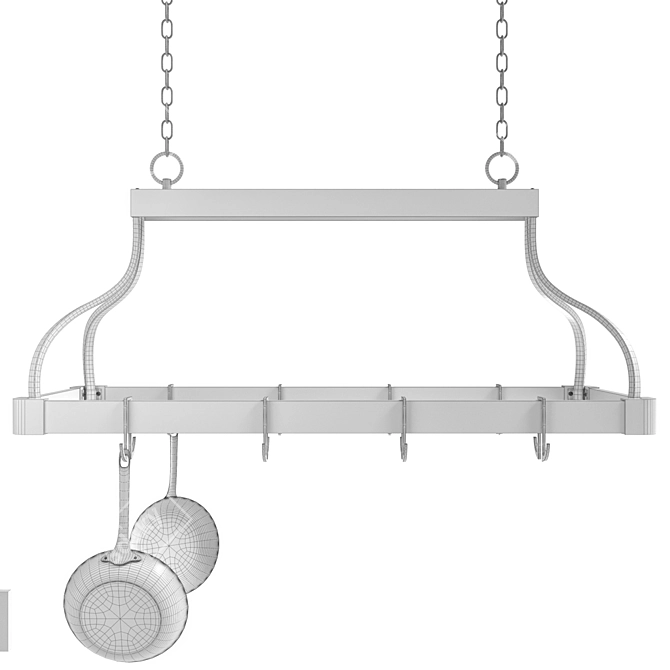 Ceiling Mounted Pot Rack Hanger 3D model image 3