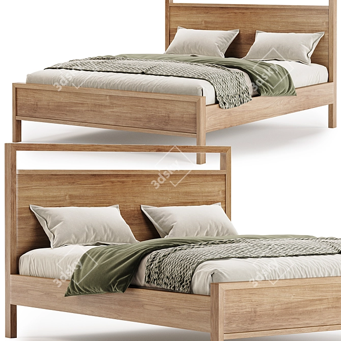 Modern Fulton Bed Collection in Multiple Formats 3D model image 2