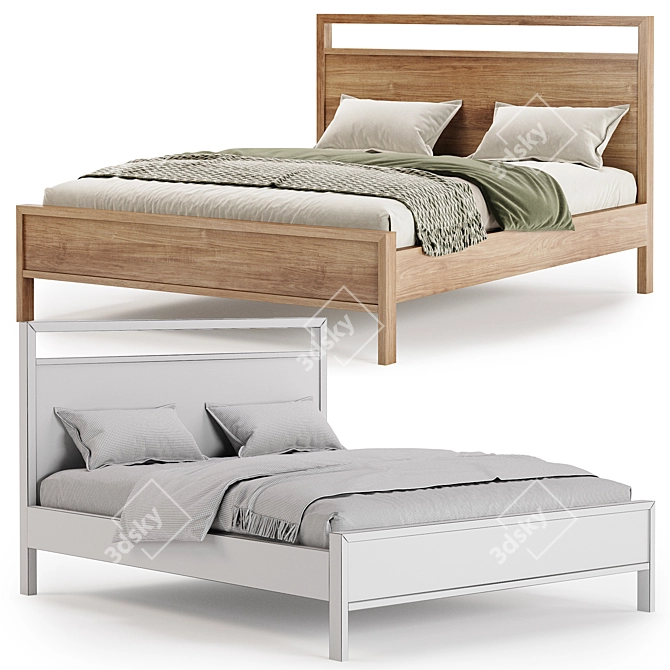 Modern Fulton Bed Collection in Multiple Formats 3D model image 4