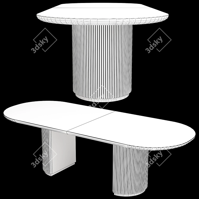 Modern Moon Elliptical Dining Set 3D model image 5