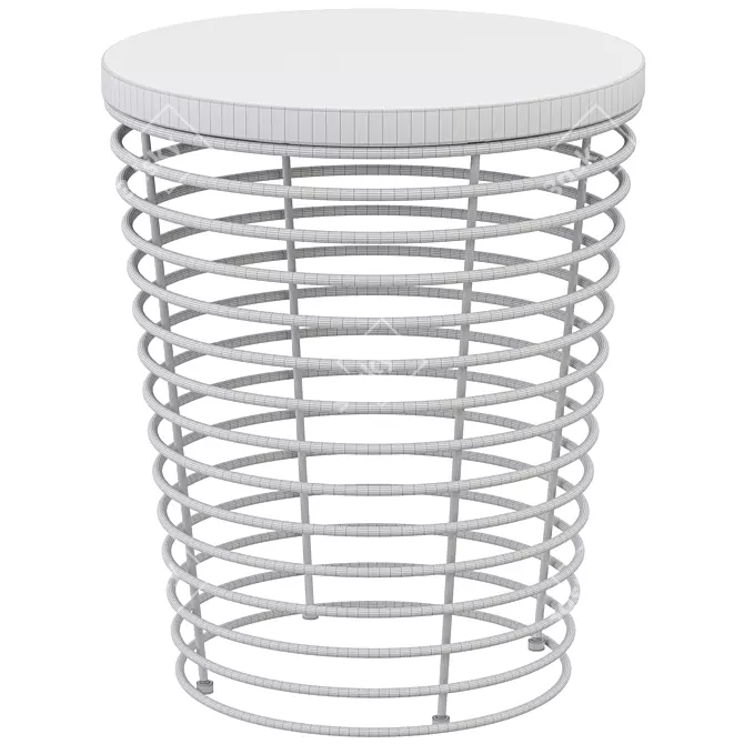 Lux Golden Marble Side Table 3D model image 3