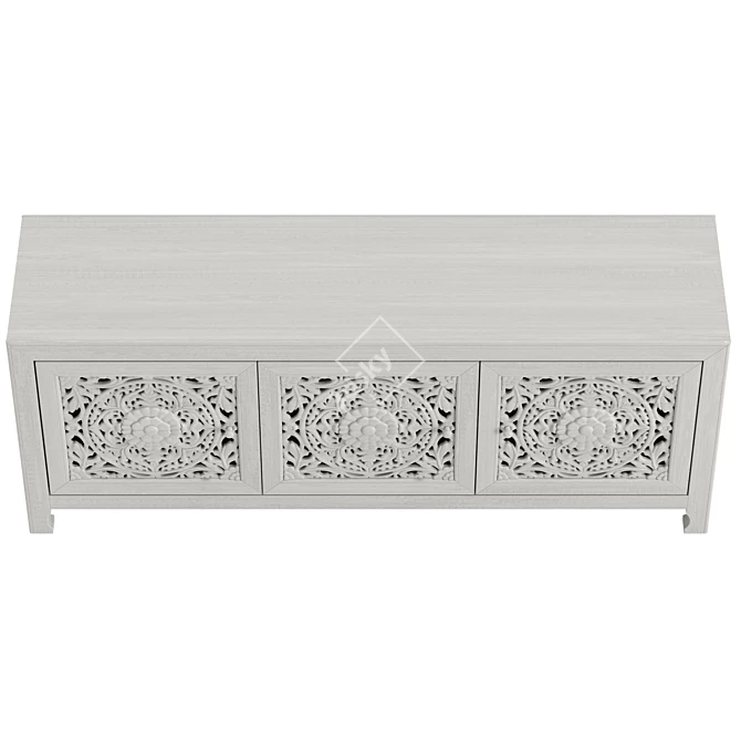 Handcrafted Lombok Media Console, Real-size Model 3D model image 3