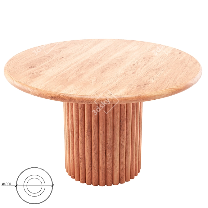 Scalloped Jewel Dining Table 3D model image 6