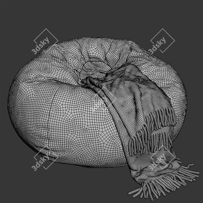 Bean Bag Chair with Throw 3D model image 5