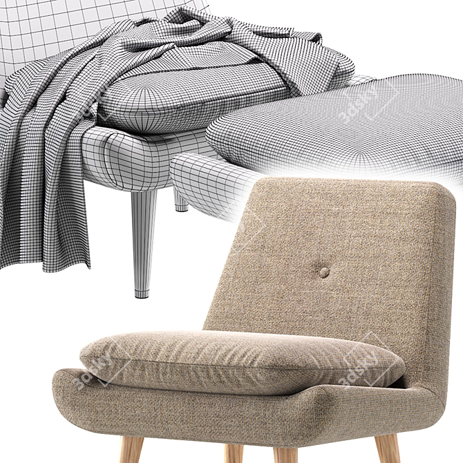 Vincey Soft Ocean Armchair 3D model image 7
