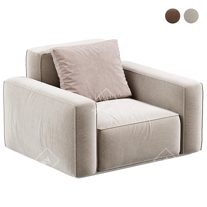 Modern Arflex Armchair Design 3D model image 5