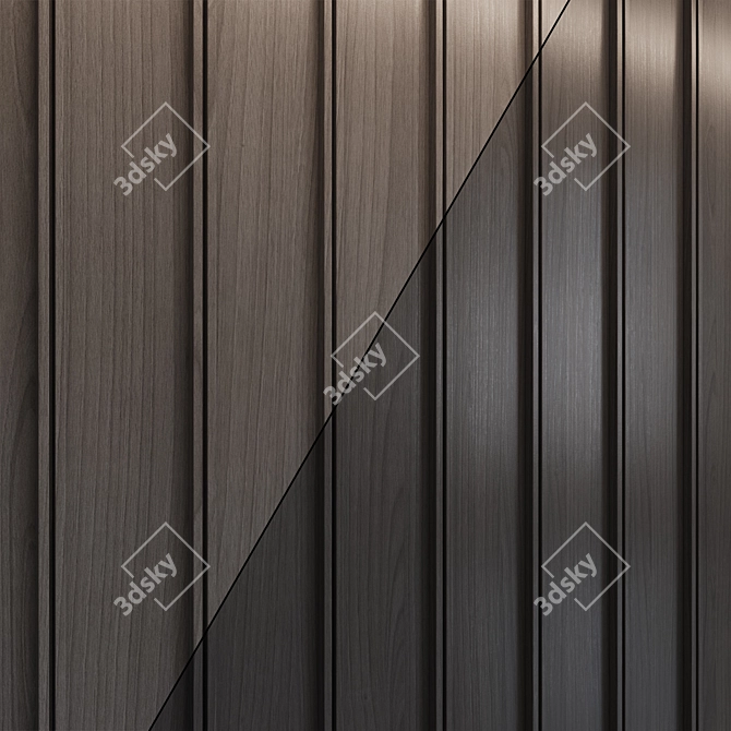 Wood Veneer Wall Panels 3D model image 3